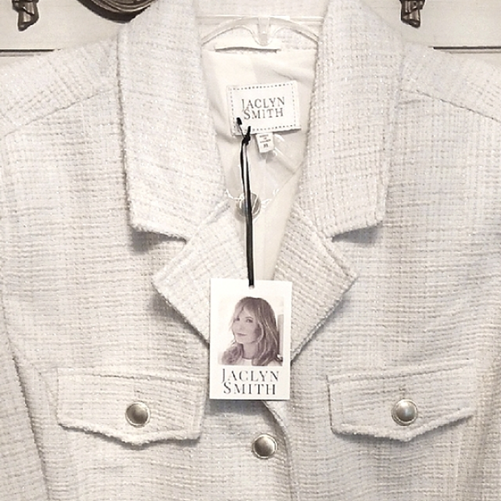 STUNNING! ⚜️Jaclyn Smith ⚜️White Blazer Classic Structured Design XL Gorgeous! - Picture 3 of 16